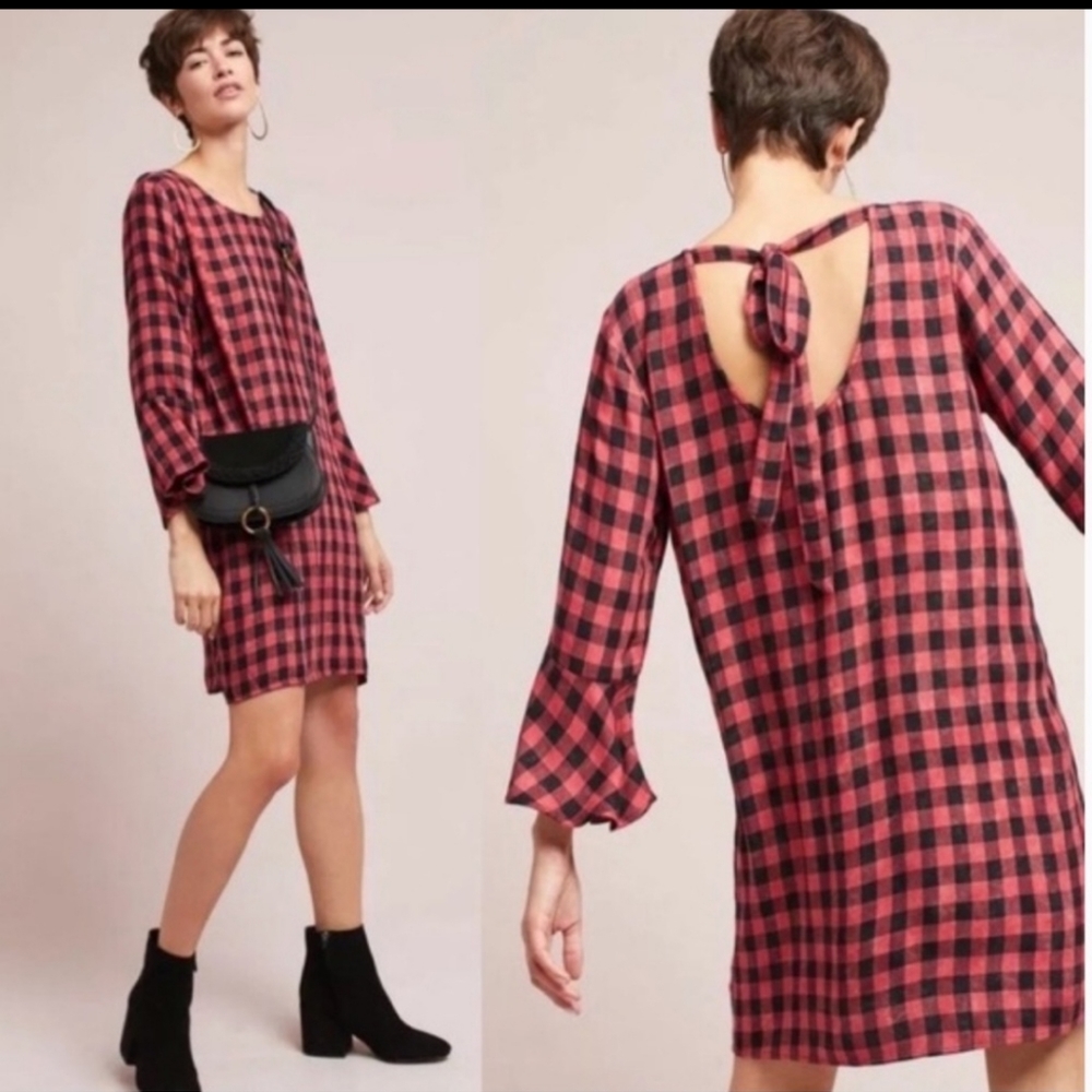 Anthropologie Cloth & Stone Buffalo Check Plaid Dress Tunic